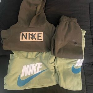 Nike Olive and Light Green Sweatsuit Bundle